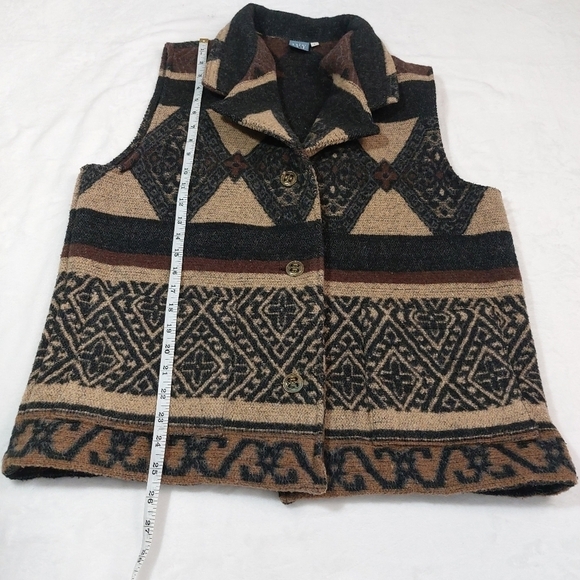 IVY WOMEN'S WESTERN WOOL BLEND BUTTON FRONT VEST SIZE LARGE - Picture 9 of 9